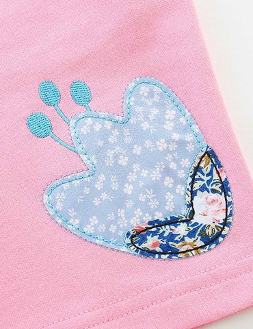 Bloem geborduurde katoenen shorts