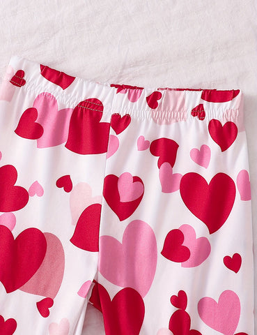 Conjunto de camiseta con estampado de amor de San Valentín