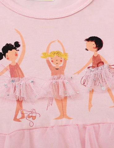 Ballettkleid für Mädchen mit langen Ärmeln aus Tüll