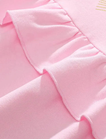 Gouden strik bedrukt sweatshirt met ruches