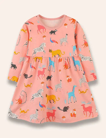 Vestido estampado de animales salvajes