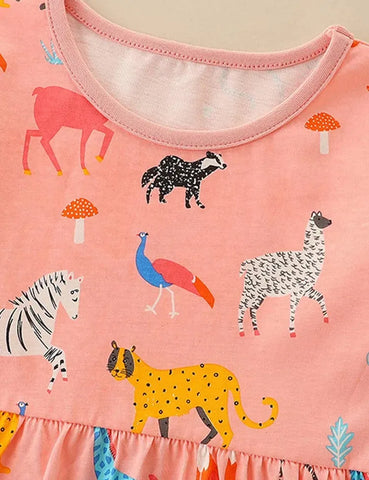 Vestido estampado de animales salvajes