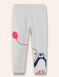 Leggings con apliques de pingüino y globos