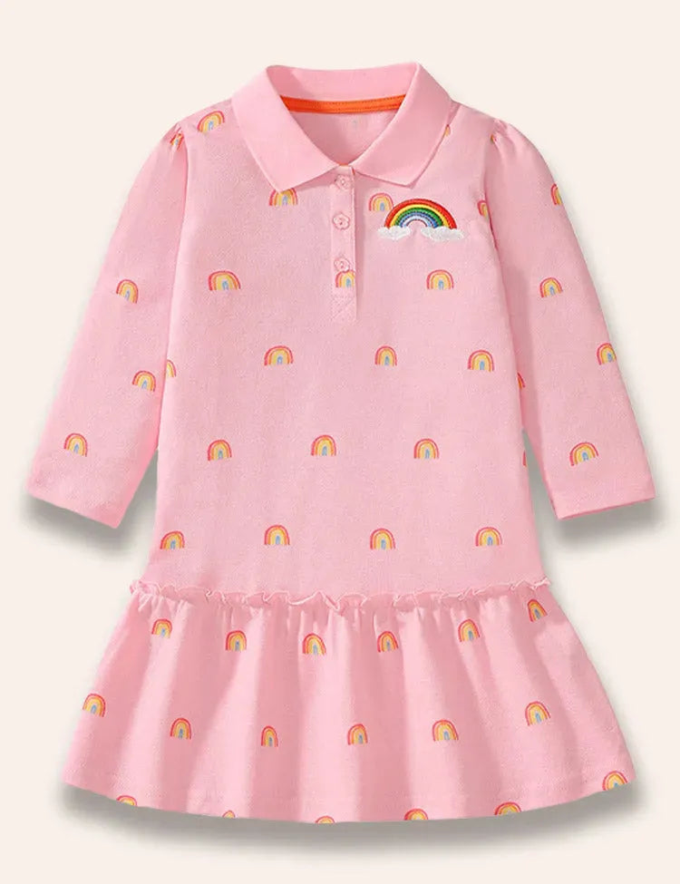 Polojurk met regenboog stippen