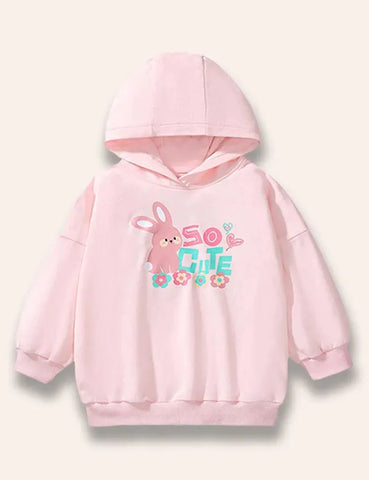 Sudadera con capucha con estampado de conejito lindo+polainas florales