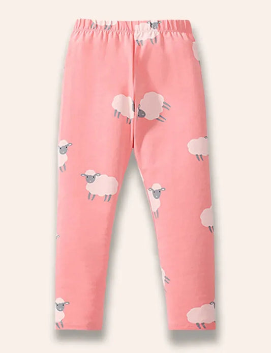 Linda sudadera con aplique de oveja+polainas con estampado de oveja