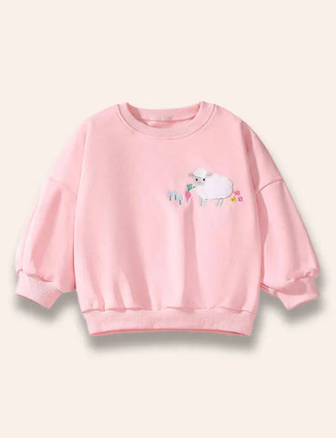 Linda sudadera con aplique de oveja+polainas con estampado de oveja