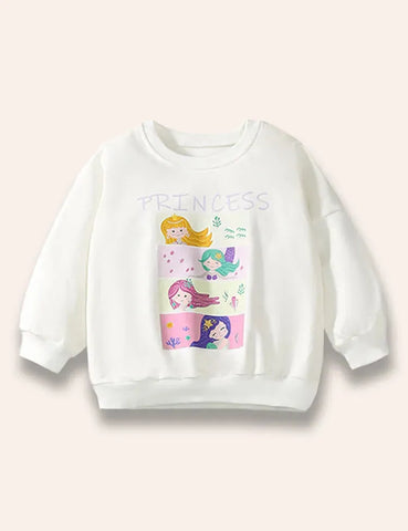 Conjunto de sudadera con estampado de princesa de dibujos animados