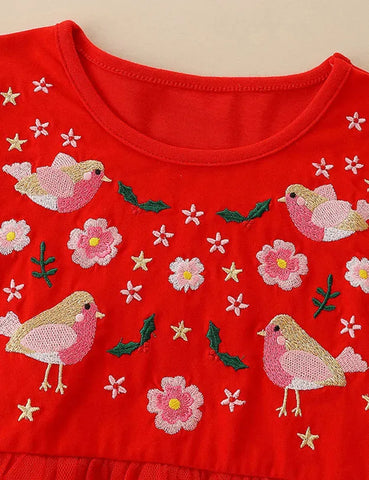 لطيف Birdy فستان تول مطرز