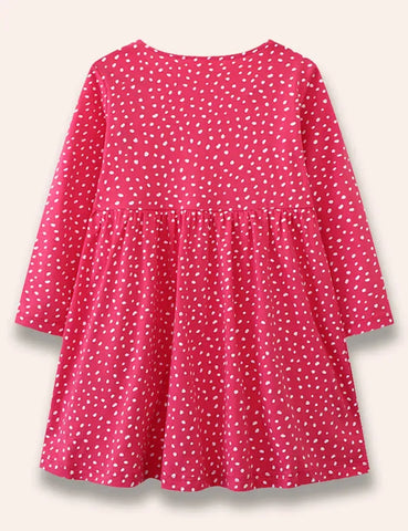 Robe à pois avec appliqué licorne