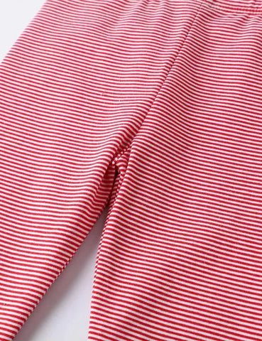 Unicorn Appliqué Striped Leggings