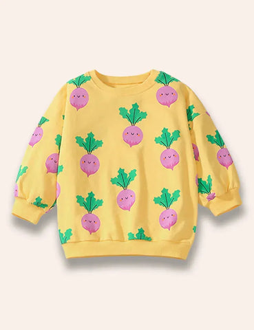 Conjunto de sudadera con estampado de rábanos
