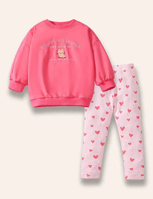 Conjunto de sudadera bordada Believe Yourself