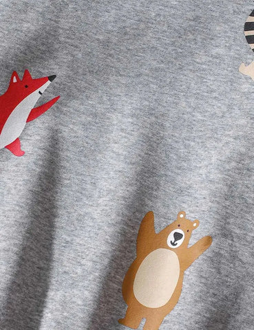Conjunto de sudadera con estampado de animales del bosque
