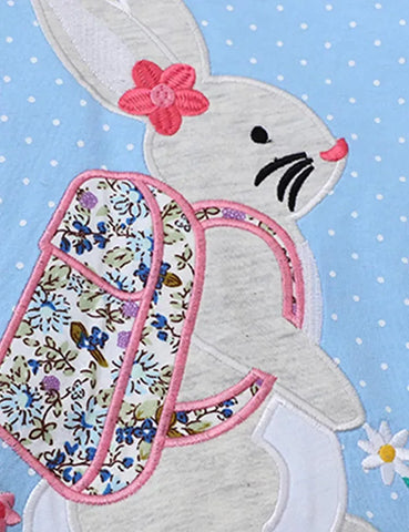 Sweatshirt Mit Applikation: Hase Mit Rucksack
