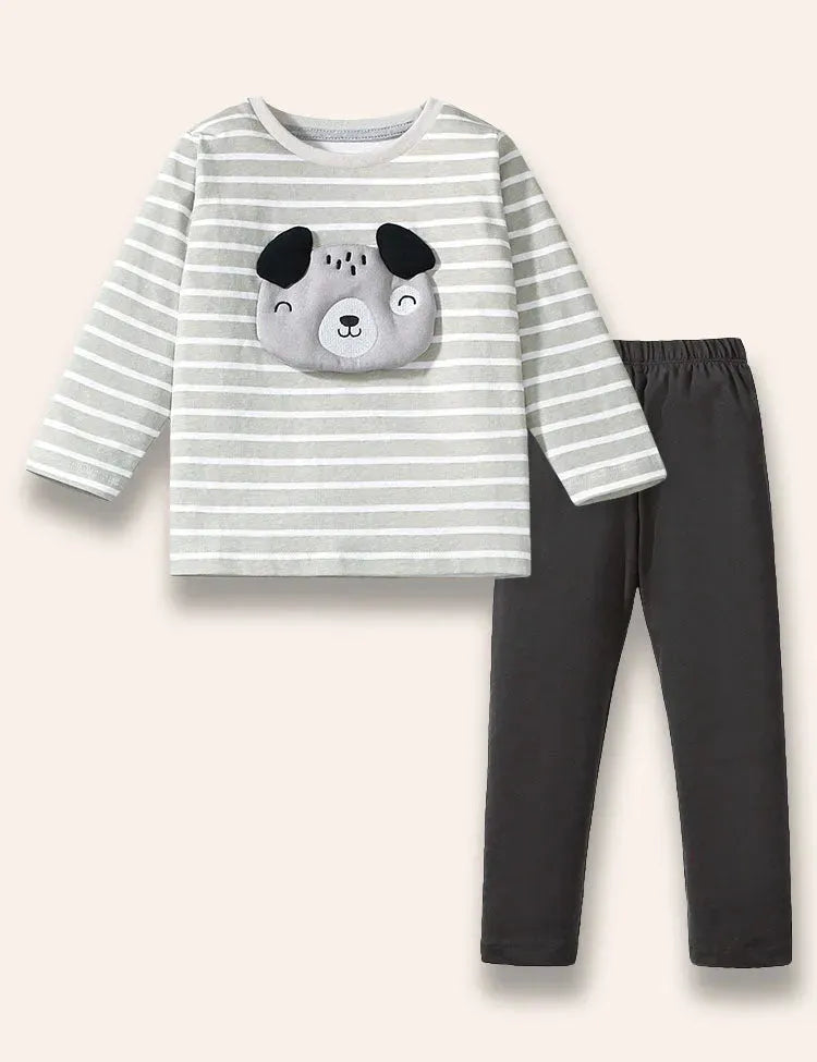 Camiseta de manga larga a rayas con apliques de Puppy