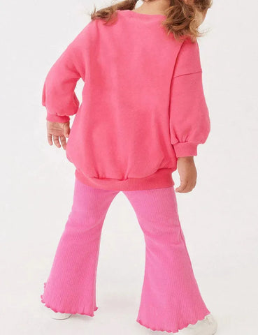 Conjunto de sudadera con estampado de corazón de dibujos animados