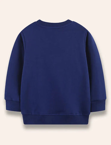 Christmas Lampion Reindeer Appliqué Sweatshirt