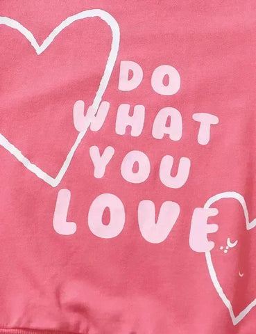 Conjunto de sudadera con estampado de corazones