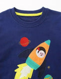 Sweat-shirt à appliqué fusée astronaute