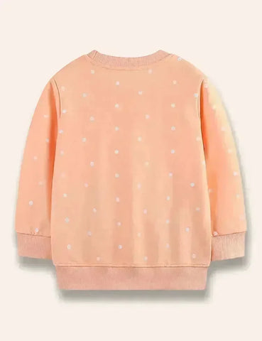Cute Hen Chicken Appliqué Sweatshirt