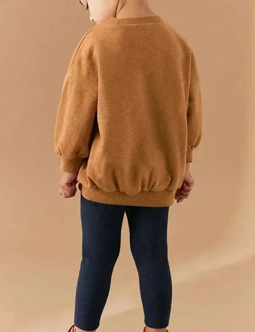 Conjunto de sudadera con aplicación de cerezas de dibujos animados