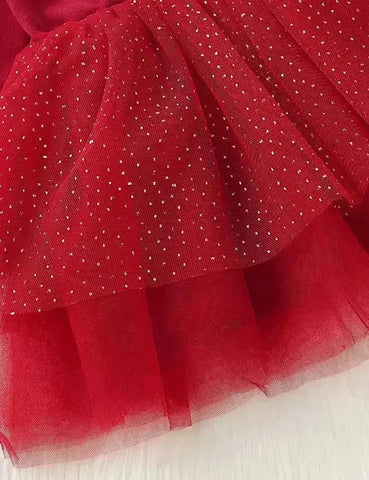 Christmas Reindeer Appliqué Tulle Dress