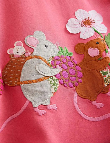 Elsie Big Appliqué Cotton Dress