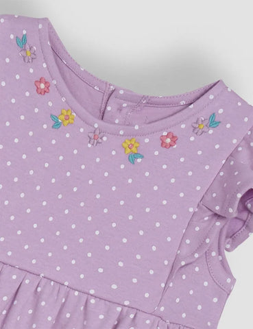Sommerkleid mit Fliederfarbenem Lama-Applikation
