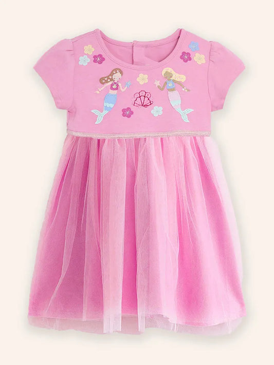 Tüllkleid mit Meerjungfrau-Applikation