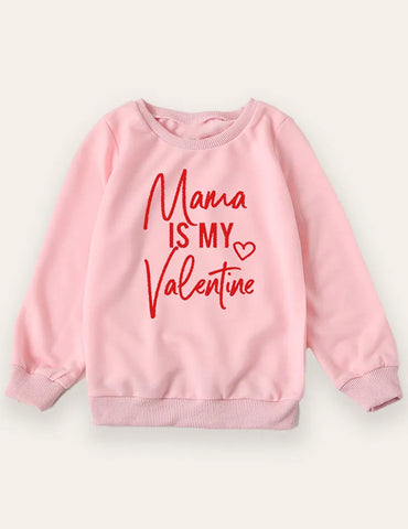 Valentine's Day Mom and Me Printed Long Sleeve Sweatshirt