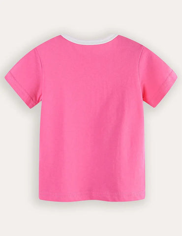 Camiseta de manga corta con estampado de arcoíris Love