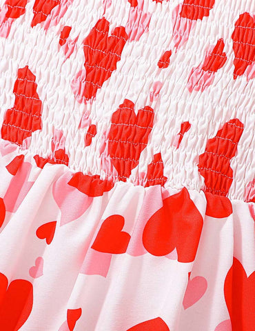 Abito a maniche lunghe con stampa cuori di San Valentino