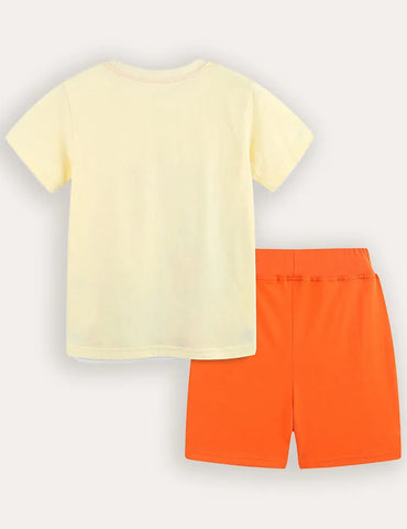 Conjunto camiseta manga corta y shorts animal print
