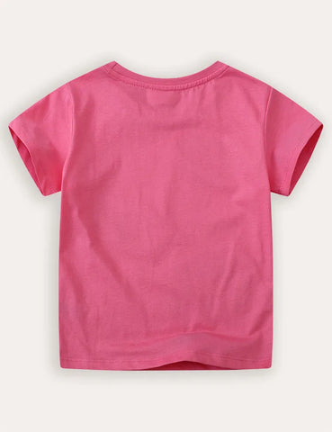 T-shirt met korte mouwen en regenboogpailletten
