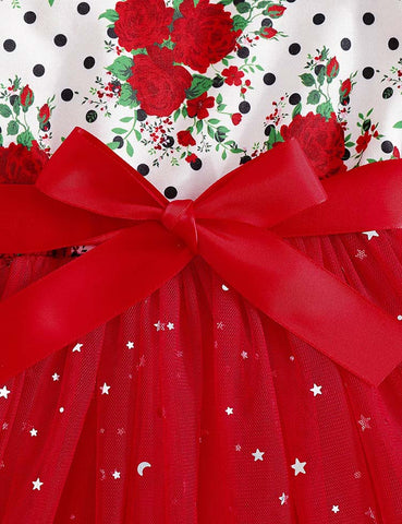 Valentine's Day Rose Long Sleeve Dress