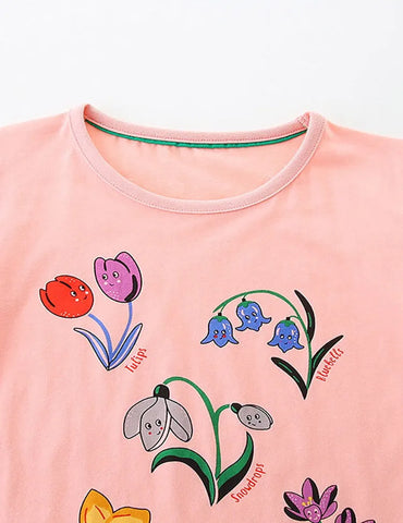 Kurzärmeliges T-Shirt mit Blumenprint