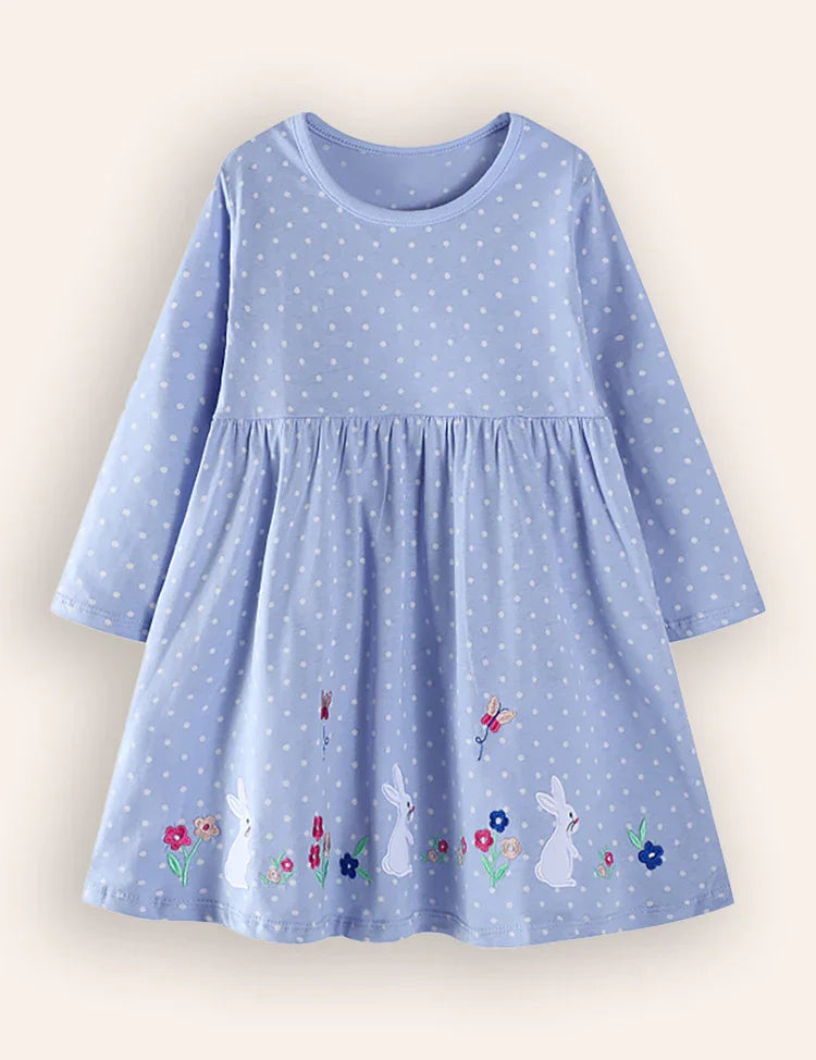 Kleid mit besticktem Blumenhasen