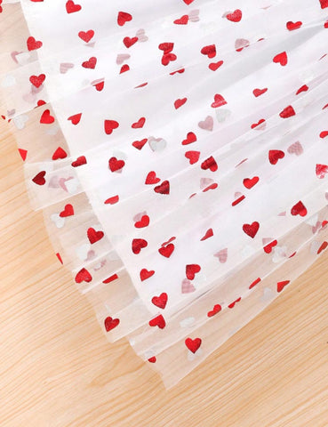 Conjunto de falda de tul con corazón de San Valentín