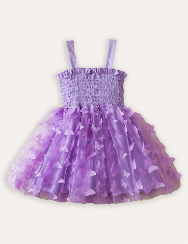 3D Butterfly Tulle Suspender Dress