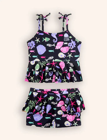 Printed Split Swimsuit