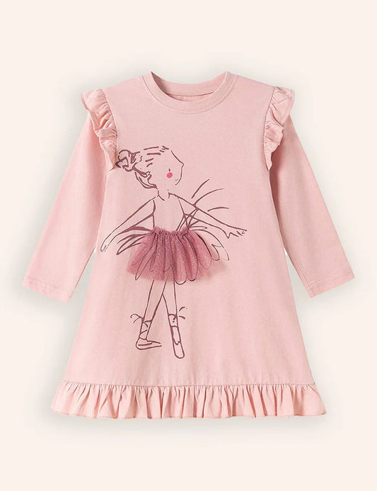 Balletmeisje jurk met lange mouwen