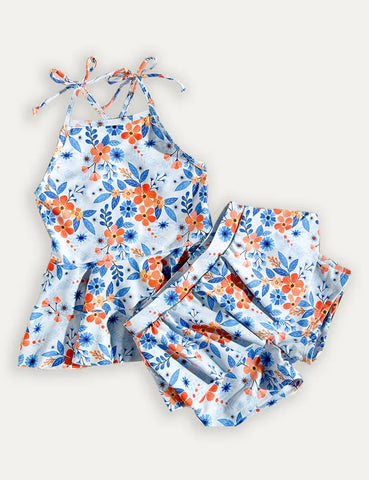 Flower Print Swimsuit Set