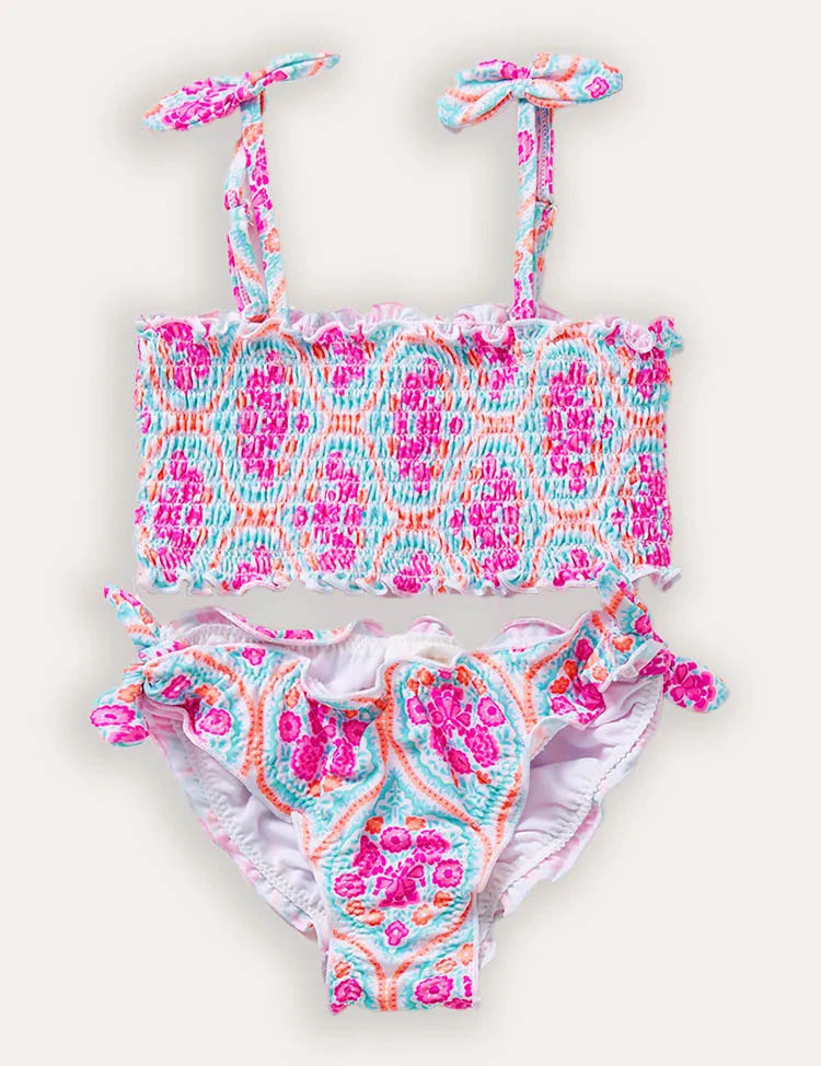 Floral Print Split Swimsuit