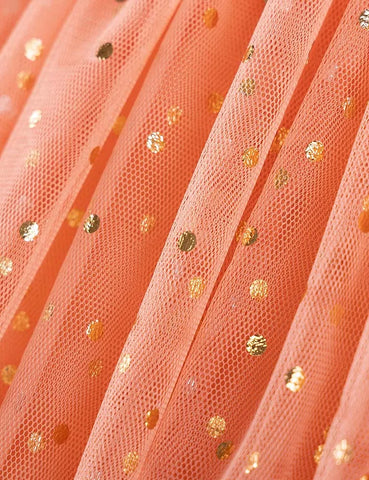 Muis appliqué tule jurk met lange mouwen