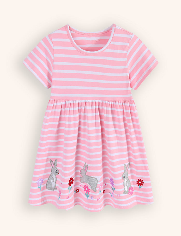 Flower Bunny Applique Dress