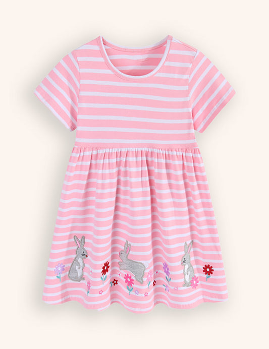 Flower Bunny Applique Dress