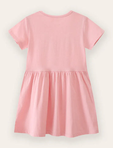 Flower Embroidered Cotton Dress