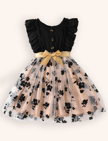 Abito con stampa in tulle a cuore per San Valentino