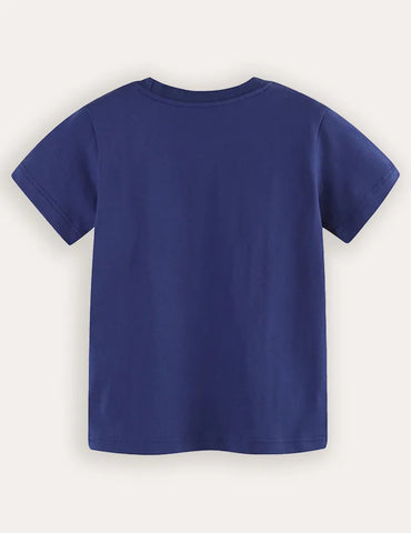 Construction Car Printed Short Sleeve T-Shirt